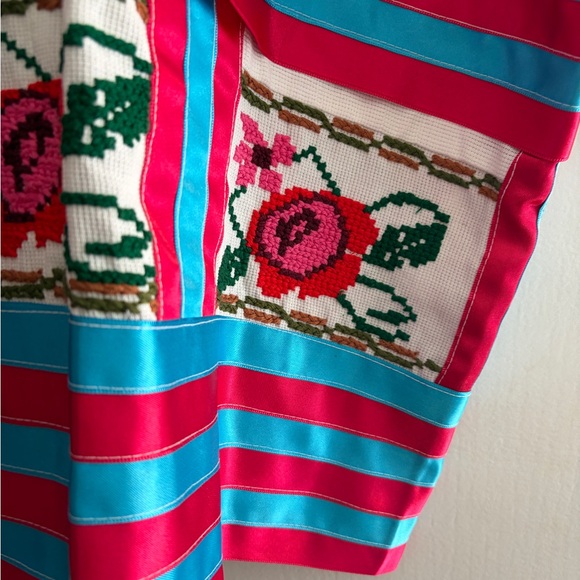 Handmade Embroidered Mexican Huipil Top Dress Oaxaca Hand Sewn Artisan Vintage - Picture 5 of 10
